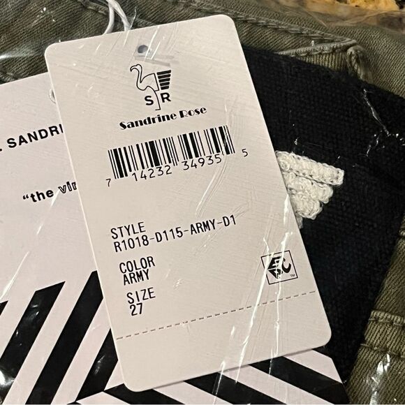Sandrine Rose FP Skinny Jeans Size 27 Army Green - Picture 5 of 5